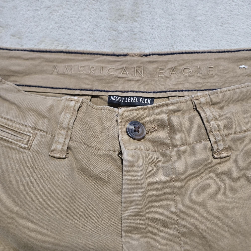 American Eagle Outfitters Next Level Flex Men's Tan Flat-Front Shorts Size 32 - Picture 3 of 8